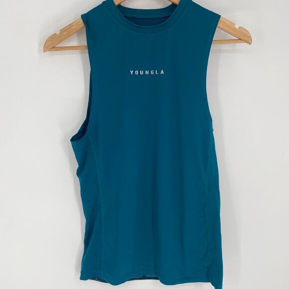 Young LA Tank Women’s Large Aqua Lightweight Athleisure Active Running Yoga - Picture 1 of 8